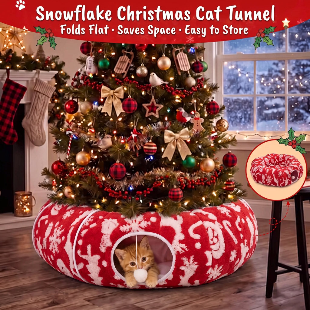 Christmas Tree Skirt & Cat Tunnel