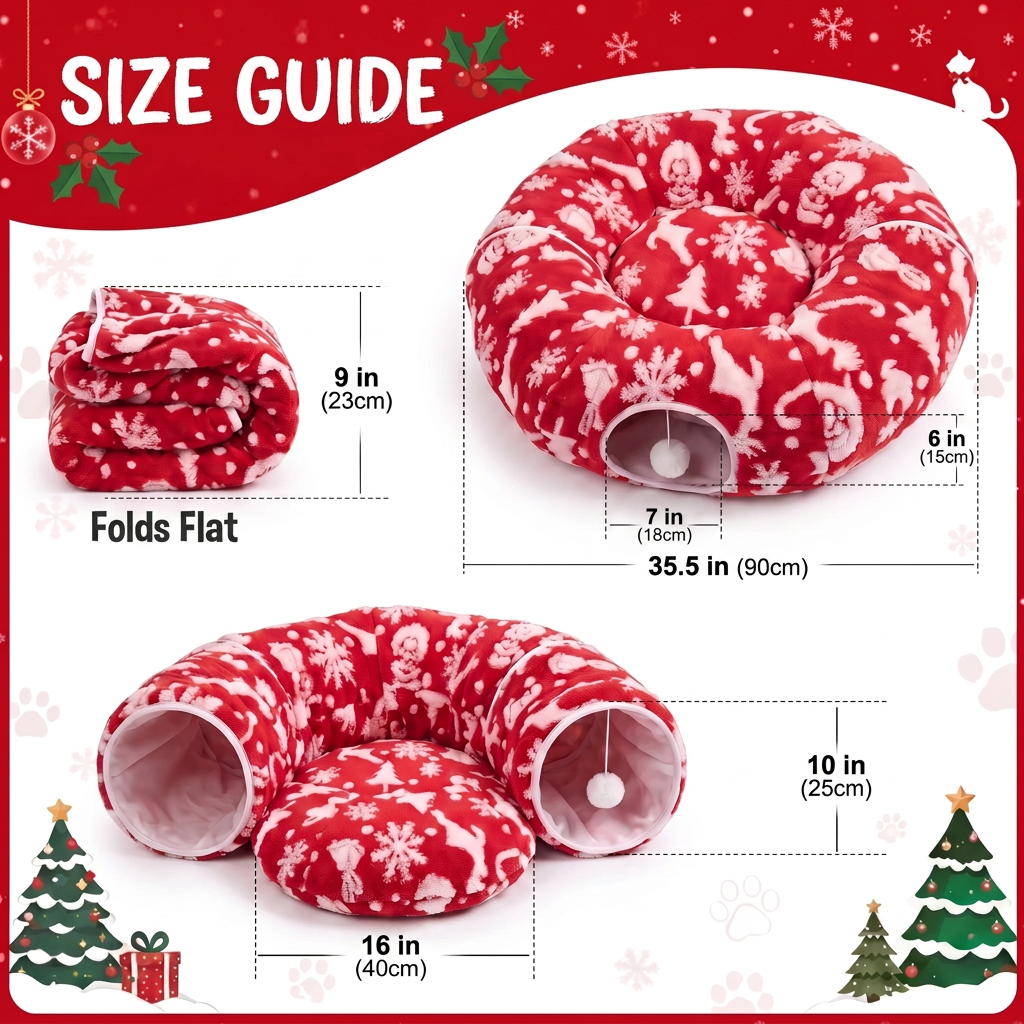 Christmas Tree Skirt & Cat Tunnel