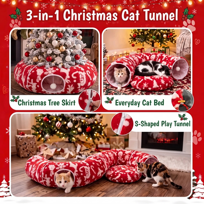 Christmas Tree Skirt & Cat Tunnel